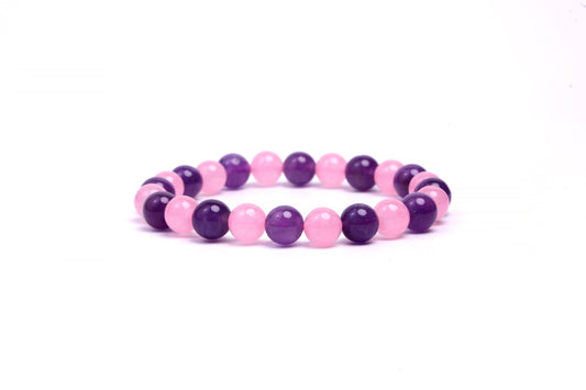 ROSE QUARTZ AND AMETHYST BRACELET