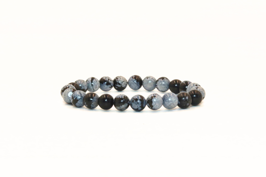 SNOWFLAKE OBSIDIAN BRACELET