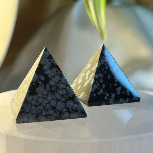 SNOWFLAKE OBSIDIAN PYRAMID
