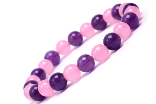 ROSE QUARTZ AND AMETHYST BRACELET