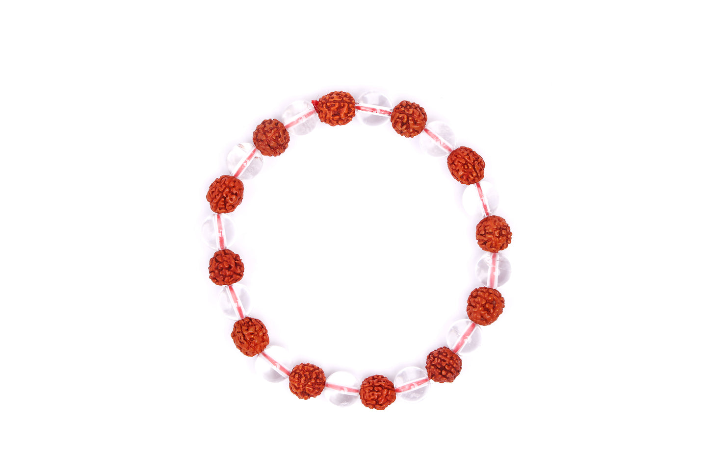 RUDRAKSH AND CLEAR QUARTZ BRACELET