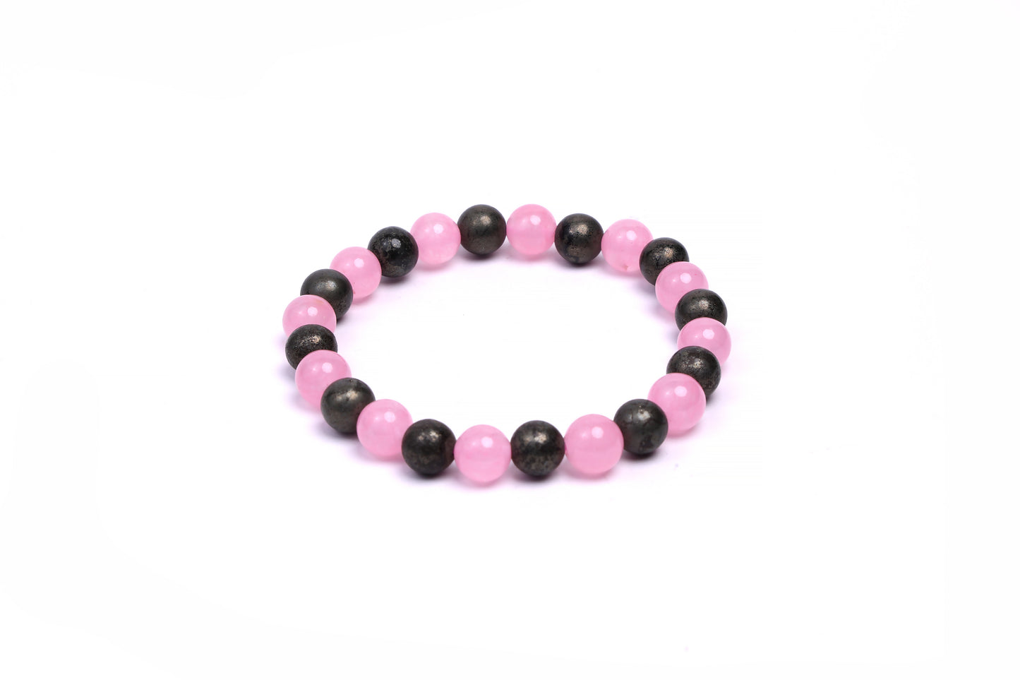 ROSE QUARTZ AND PYRITE BRACELET