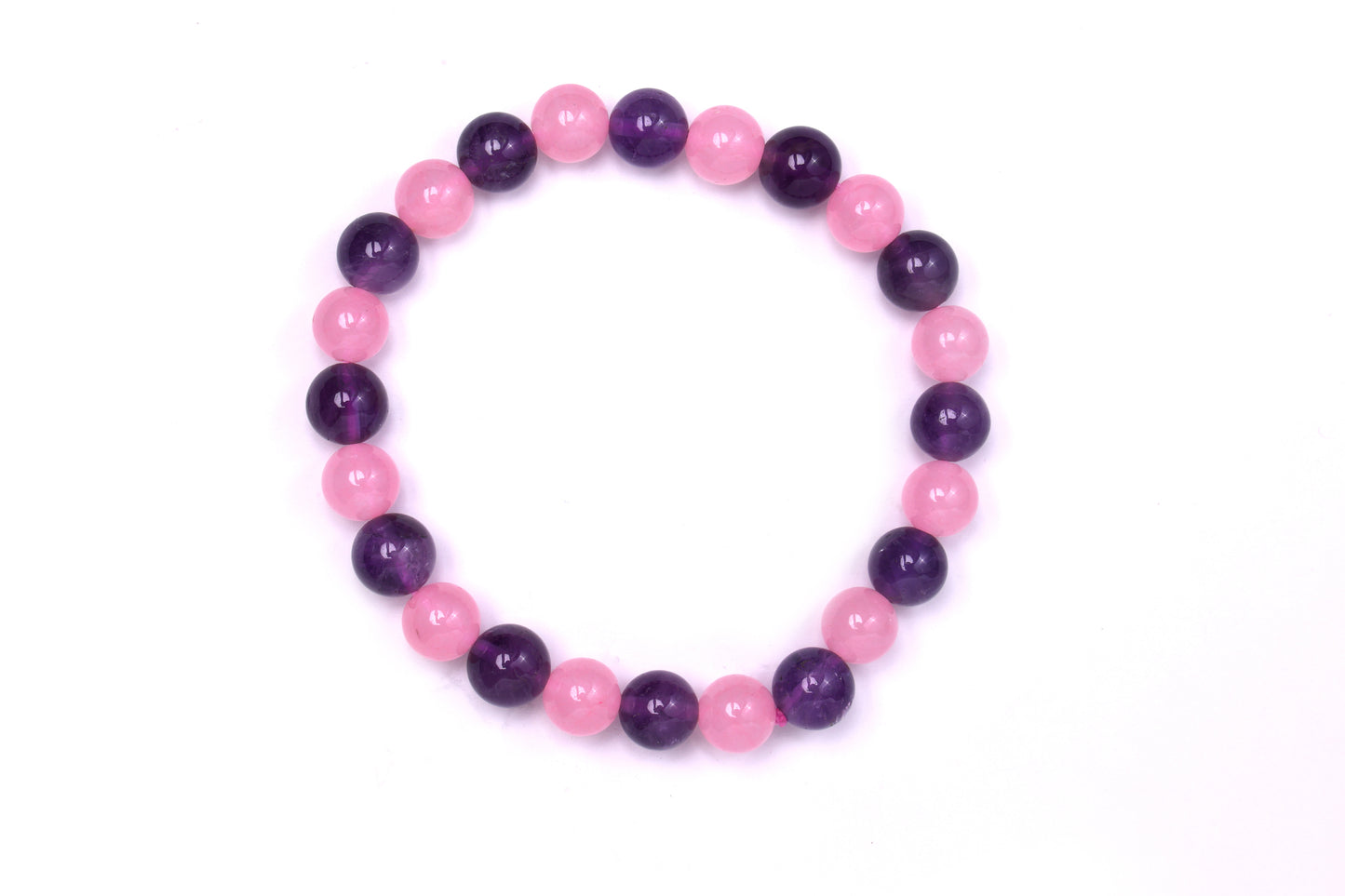 ROSE QUARTZ AND AMETHYST BRACELET