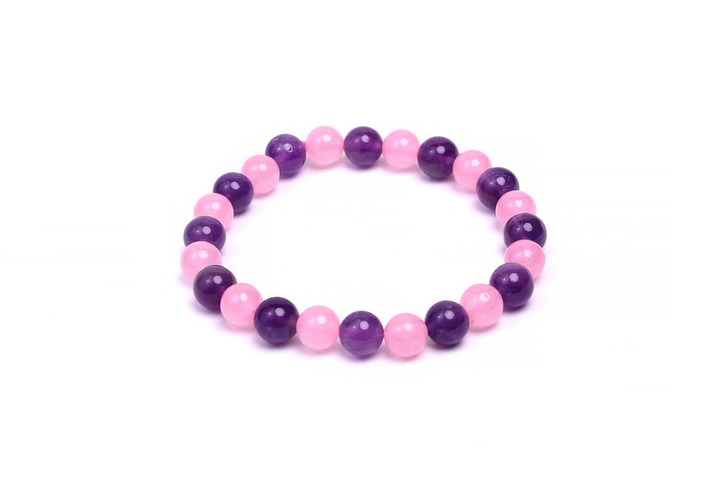 ROSE QUARTZ AND AMETHYST BRACELET